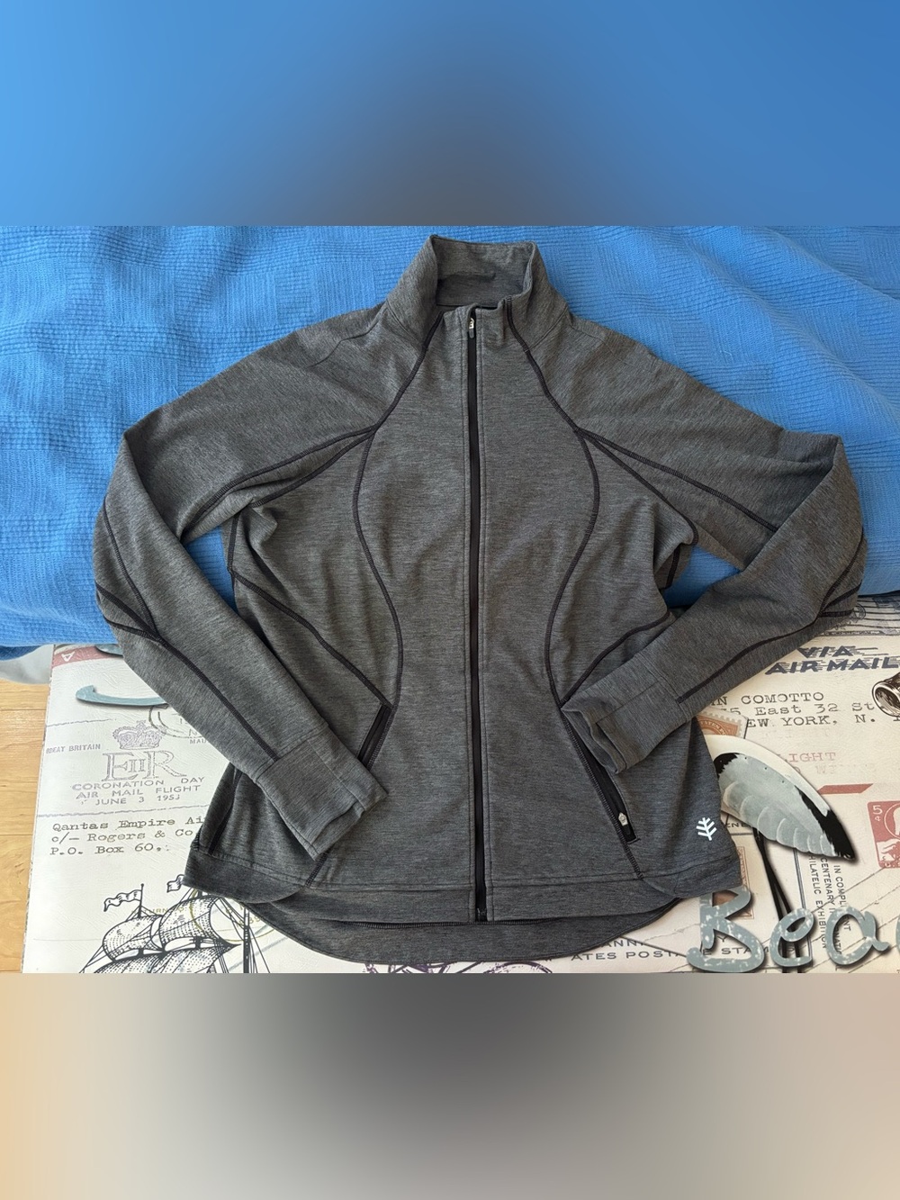 Coolibar Charcoal Zip-Front Lightweight Jacket